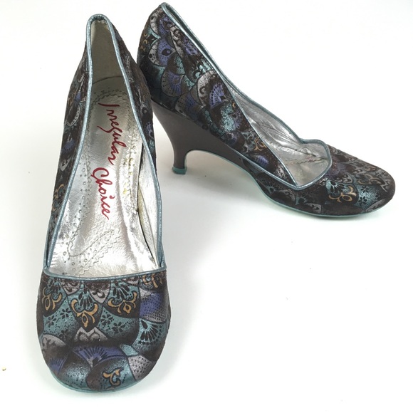 Irregular Choice Fan Iridescent Heels Sz 7.5